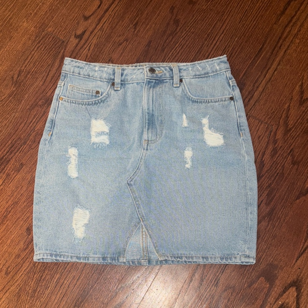 H&M Light Blue Denim Mini Skirt